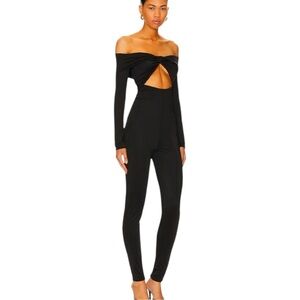 NBD Black Off-Shoulder Jumpsuit